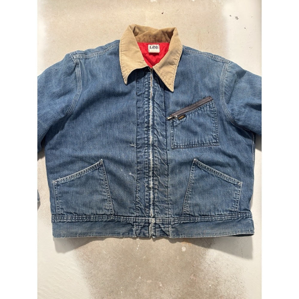 vintage 60s lee 91-b denim jacket trucker lined - Picture 2 of 11